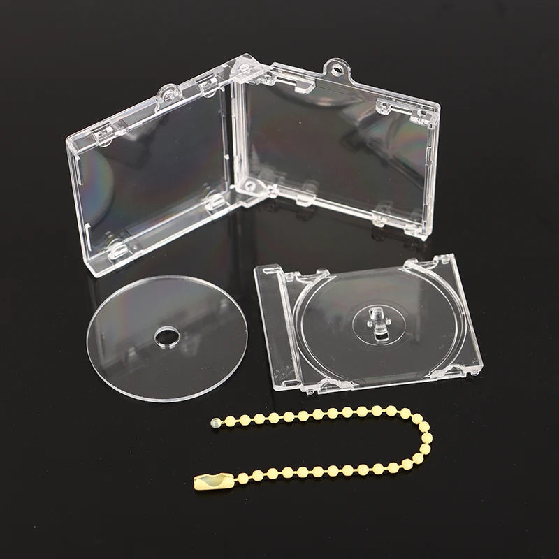 Mini estuche de CD con álbum en blanco, llavero con reproductor de CD, llavero periférico conmemorativo, llavero para mochila DIY