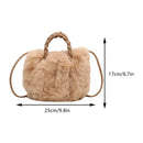 Luxury Plush New Handbag Winter Soft Faux Fur Crossbody Bag 2023 Fashion Women Fluffy Top-Handle Bags Ladies Pleated Satchel Bag