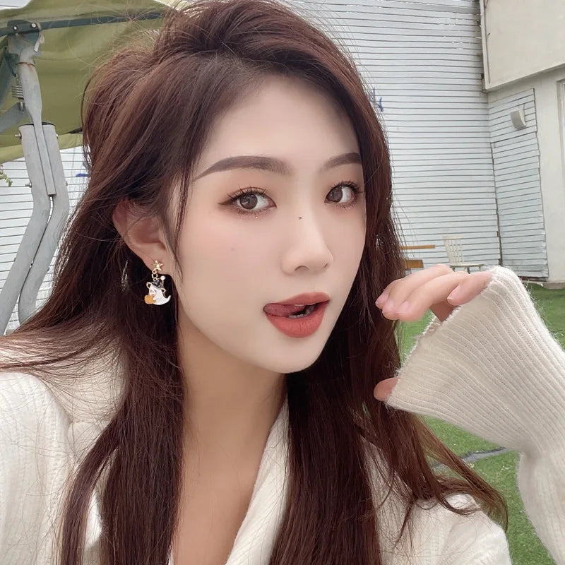 Mihan Cute Jewelry Animal Earrings Halloween Party Gifts 925 Silver Needle Lovely Design Pumpkin Earrings For Women Girl