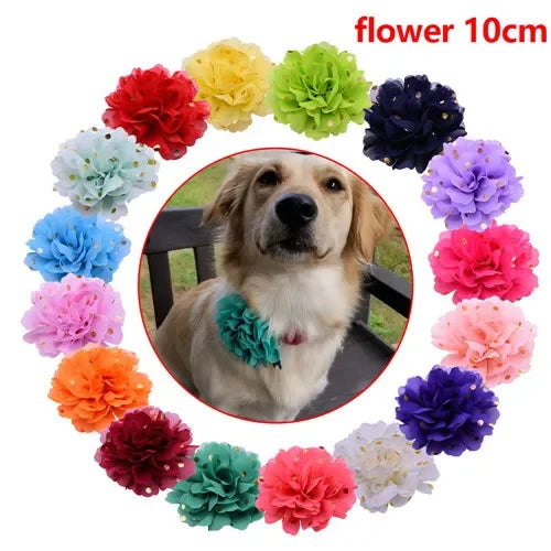 Bulk Flower-Collar Dog Accessories Dog Bow Tie Pet Dog Collar Accessories  Flower For Dog Collar Dog Flower Collar Accessory
