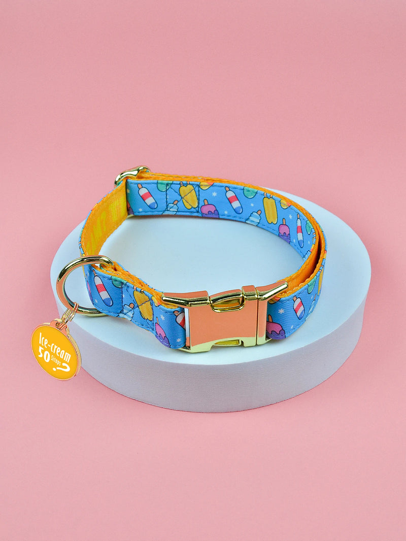 1 Pcs Valentine's Day and New Year Gifts Cute Pet Collar With Pendant Double-Sided Printed Pet Dog And Cat Pet Adjustable Collar