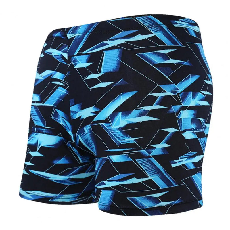 Terrific Swimming Trunks Eye-catching High Elasticity Quick Dry Sharp Printing Swimming Shorts
