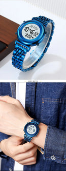 SKMEI 2139 Steel Muslim Azan Digital Watch Mens Back Light Waterproof  Wristwatch Prayer Qibla Compass Alarm Clock watch 1861