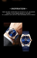 BINBOND New Authentic Youth Men's Quartz Watchwith Fashion Leather Strap Waterproof Luminous Calendar Luxury Business Men Watch