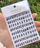Newest Black Numbers English Letter Design 3d Self Adhesive Decal Slider DIY Decoration Manicure Tools Nail Sticker Accessories