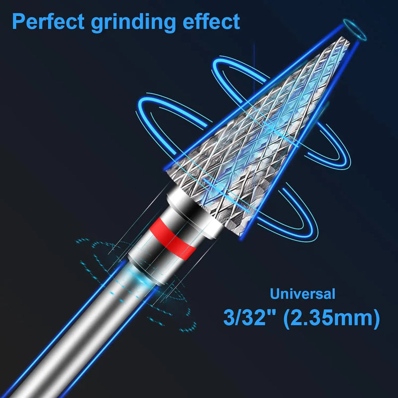 2pcs Carbide Tungsten Nail Drill Bit Set Manicure Files Pedicure Machine Tools Cuticle Remover Accessories