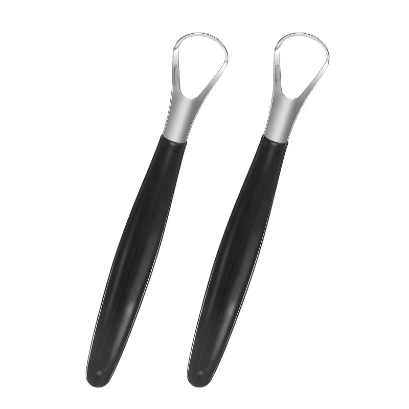 1/2Pcs Stainless Steel Tongue Scraper Adult Oral Hygiene Tongue Coating Brush With Packing Case Mouth Bad Breath Remover Cleaner