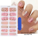 Gel Nail Stickers Lacquer Strips Full Cover Adhesive Slider Wraps With Line Foil Design Sanding File Nail Art Accessories LAJX22
