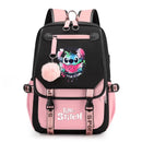 Disney Lilo Stitch Backpacks Teenager USB Charging Laptop Backpack Women Men Rucksack Travel Bag Mochila