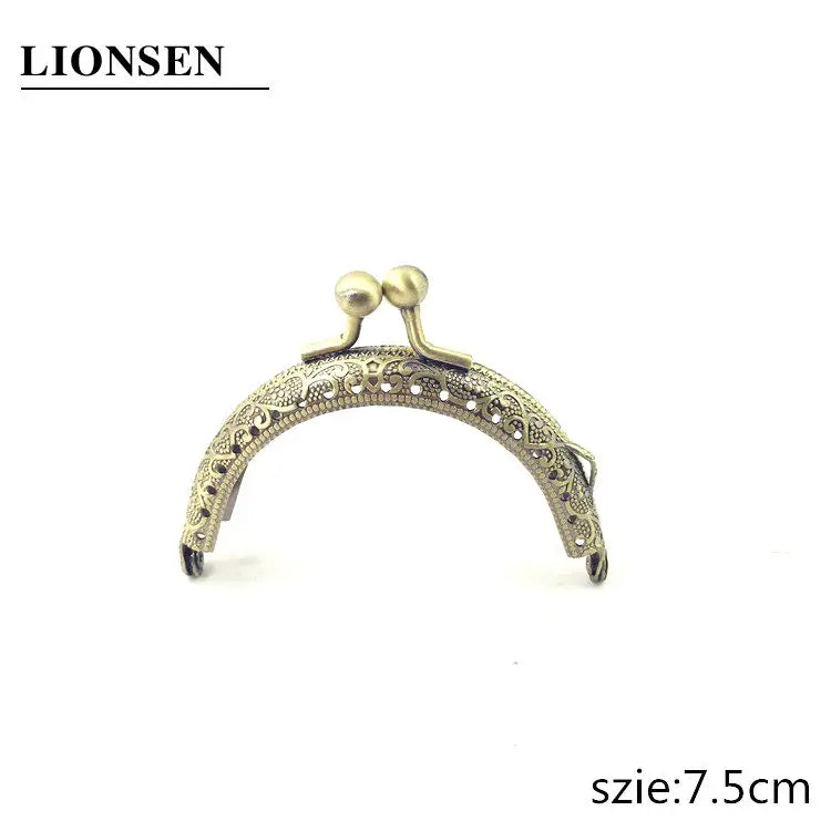 LIONSEN 6.5/7.5/8.5/10.5/12.5/15/20cm DIY Metal semicirc Frame Purse Handle Coin Bags Metal Kiss Clasp Lock Frame Accessories