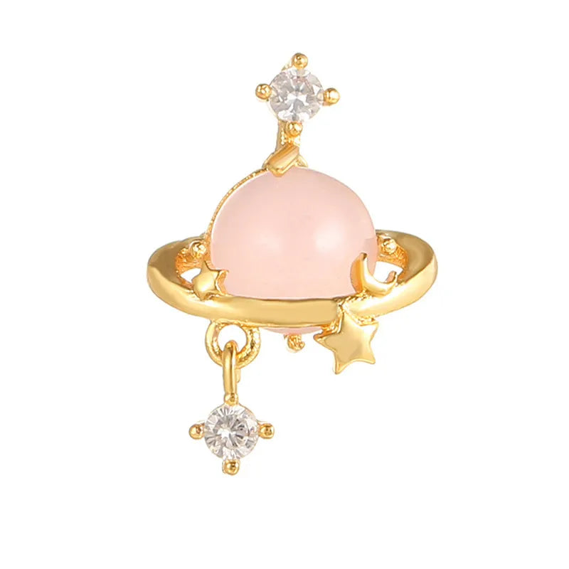 Pendientes de botón con forma de flor, estrella y corazón de circonita brillante de estilo coreano para mujer