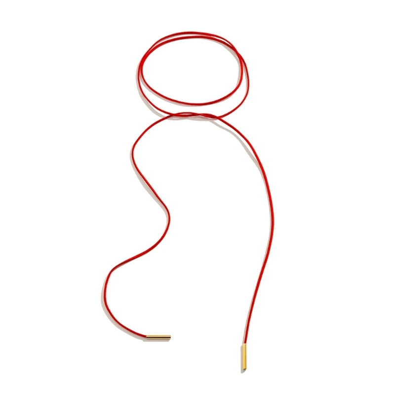 Summer Boho Necklace Long Rope Choker Necklace Velvet Strap Rope Choker Chain for Women Girls Party Jewelry Ornament