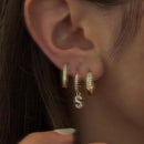 A-Z Letters Initial pendant earrings Hoop Earrings men Golden Color Jewelry Earring Aretes Alphabet name earrings women 1pcs