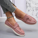 New Lefu Shoes Women's Soft Leather Retro Lazy Man Step on Thick Sole Flat Bottom Comfortable Single Shoe