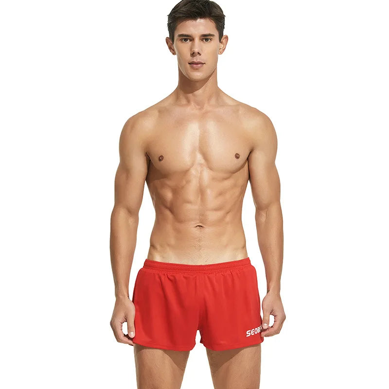 Mens Sexy Low Rise Sport Running Training Shorts Gyms Workout Quick Drying Casual Shorts Joggers Summer Beach Shorts