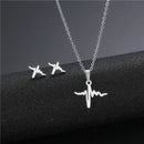 Stainless Steel Jewelry Sets EKG Heartbeat Music Note Necklaces &  Earings Set Nurse Doctor Medical Stethoscope Wave Couple Gift