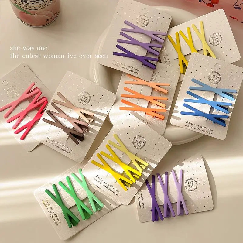 3Pcs/Set Women Girls solid Simplicity frosted Hair Clips Adult Alloy Barrettes Hairpins Female Fashion Hair Accessories