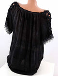 Sexy V Neck Lace Patchwork Loose T-shirts Summer Female See Through Sand Beachwear Tee Shirt Tops ARJ-05