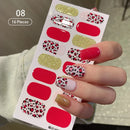 New 16 Strips Autumn Nail Stickers Full Cover Nail Patch Leopard Print 3D Nail Stickers Nail Polish Strips DIY Nail Art Making