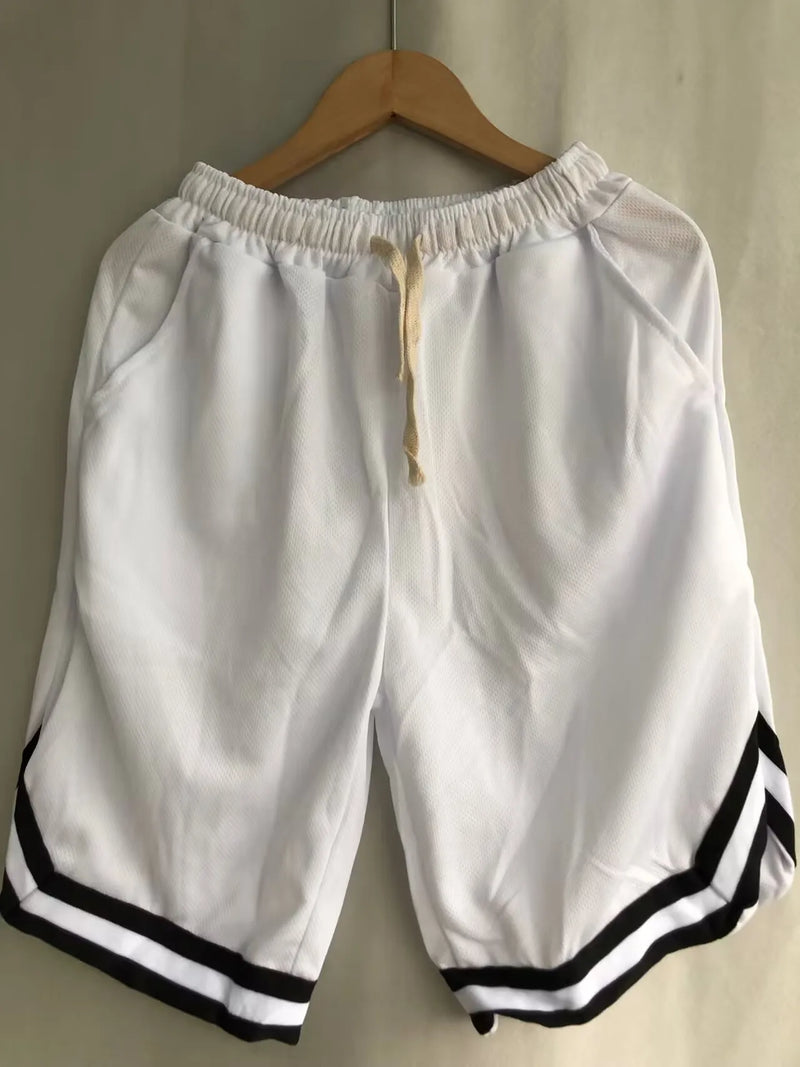American Ice Slik Knee Length Striped Pantalon De Deporte Pantalones Cortos Elastic Casual Board Cargo Basketball Shorts Men