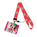 Christmas Design Disney Mickey Mouse Cute Cartoon Badge Holder ID Card Bus Card Holder Lanyard for Accessories Xmas Gifts