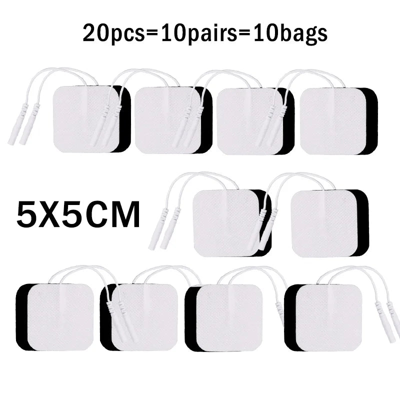 20/10Pcs 5*5cm EMS Tens Electrodes for Muscle Stimulator Physiotherapy Therapy Machine Pads Slimming Massager Adhensive Gel Pad
