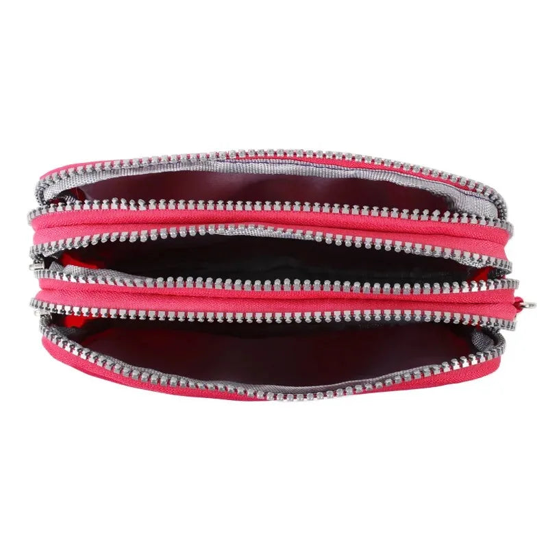 Thickened Three-layer Long Zipper Pocket Purse Women's Handbag Wrist Mobile Phone Bag Cute Washable Cloth Bags