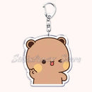 Llavero con diseño de Bubu Dudu, pareja de enamorados, oso panda, accesorios para bolso, colgante, joyería, regalos para amantes.