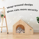 Cat House with Cat Bowl indoor Furniture Cat House Durable Anti-scratch Cat House, Cozy Cat indoor House Easy to Assemble