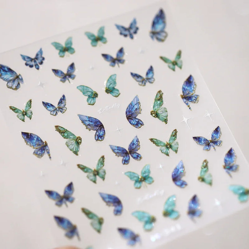 1 pc 5D Embroidery Bee Nail Art Sticker Embossed Butterfly Insect Nail Sticker High Quality Nail Art Design Decoration Sticker