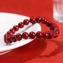 JD Natural Cinnabar Real Bead Bracelets Women Men Change Lucky Wealth Protection Hand String Pixiu Carved Vintage Bangles Gift