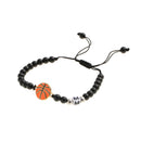 ZIRUISP New Basketball  Black Shiny Beads Bracelets For Men And Women With 26 Name Initials A-Z  Jewelry Gifts