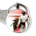 Bullfighting Spanish Bullfight Pattern 25mm Glass Cabohcon Keychain Key Rings for Women Men Jewelry Gift