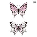 1Sheet Waterproof Temporary Tattoo Sticker 3D Butterfly Theme Fake Tattoo for Women Body Leg Arm Art