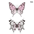 1Sheet Waterproof Temporary Tattoo Sticker 3D Butterfly Theme Fake Tattoo for Women Body Leg Arm Art