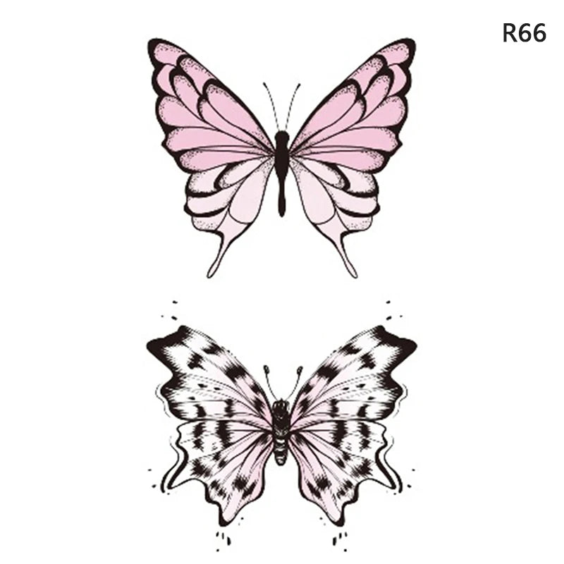 1Sheet Waterproof Temporary Tattoo Sticker 3D Butterfly Theme Fake Tattoo for Women Body Leg Arm Art