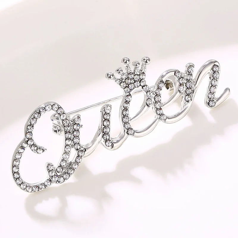 Cute Rhinestone Letter Brooches Women Men English Word Love Party Office Brooch Pins Bridal Fashion Jewelry Gifts Wholesale