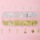 1000Pcs Gold Star Moon Glitter Nail Charms Metal Tips Slice Rivet DIY 3D FlatBack Nail Art Decorations Nails Jewelry Accessories