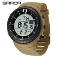 SANDA Men's Electronic Watch Outdoor Sports LED Analog Digital Alarm Clock Chronograph Multifunction Waterproof Men's Wristwatch