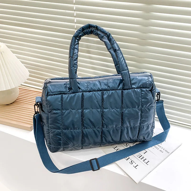 Space Pad Cotton Shoulder Bag Large Capacity Dwon Handbag High Quality Cloth Bag Winter Hot Crossbody Bag Portable Purse Bol