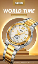 Reloj electrónico SKMEI 2310 resistente al agua para hombre, reloj de pulsera digital de acero inoxidable, reloj de lujo para hombre, reloj con movimiento, reloj para hombre