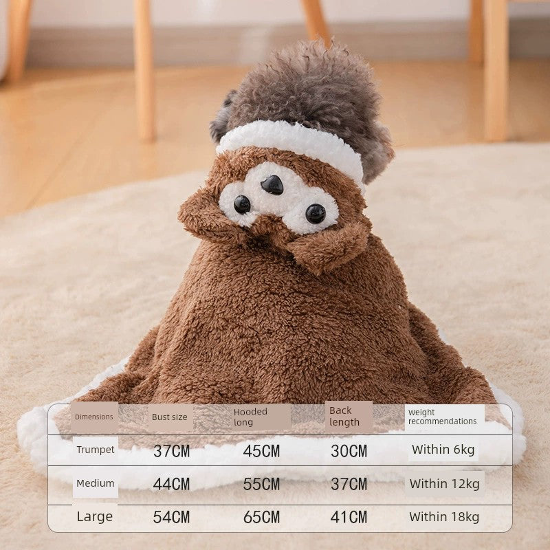 Dog Cloak Fall and Winter Heattech Small and Medium-Sized Dogs Teddy/Pomeranian Pet Thick Night-Robe Cat Cloak Blanket Mattress