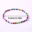 17Pcs Random Color Mixing Elastic Beaded Bracelets Bohemian Stackable Beaded Stretch Bracelets Colorful Boho Beach Bracelet Set