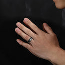 Retro Cyberpunk Gear Armor Ring For Men Antique Punk Gothic Adjustable Ring Handmade Rock Biker Accessories Man Jewelry Gift