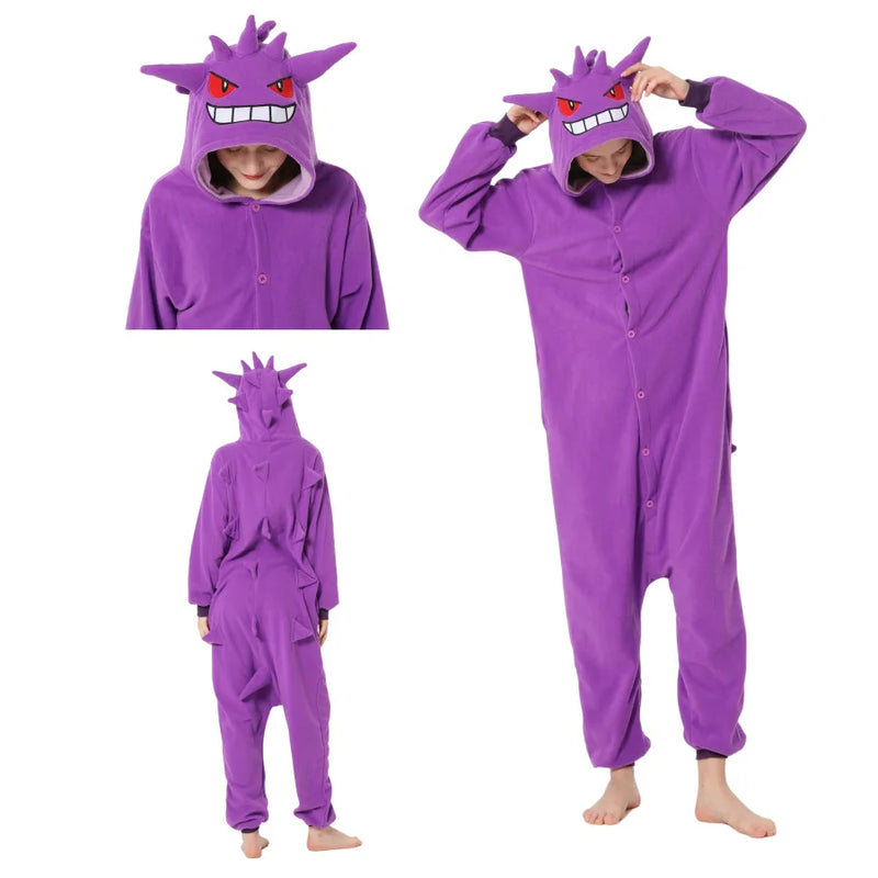 Pokemon Gengar Snorlax Costume Adult For Clothing Pikachu Cosplay High Quality Full Body Pijama Anime One-Piece Lovers Pajamas