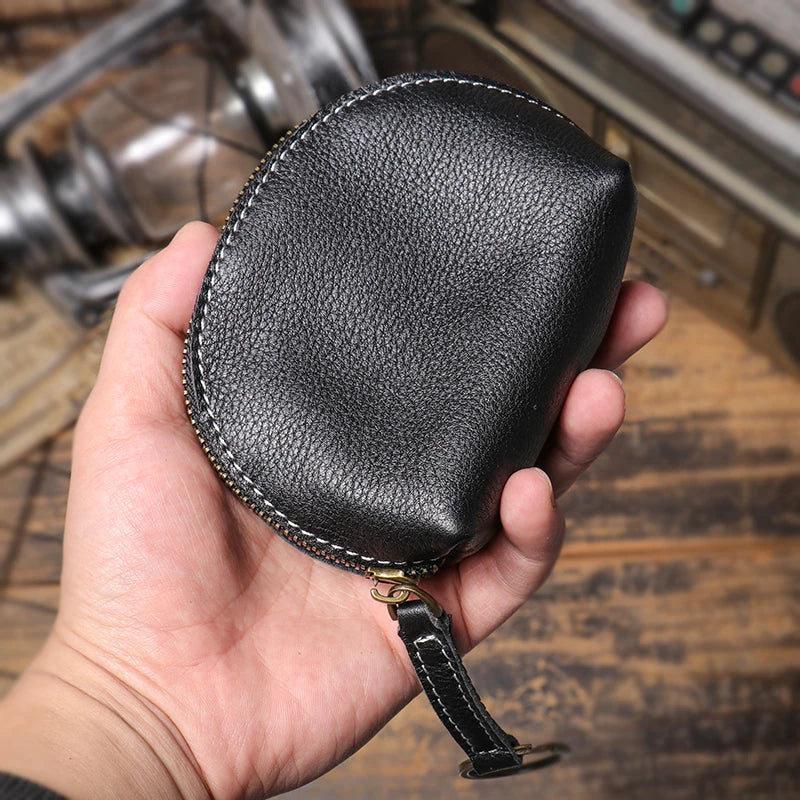 LUOKIR High Grade Real Leather Coin Purse Men's Fashion Key Bag Women Luxury Small Wallet Bank Card Bluetooth Headset Organizer