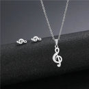 Stainless Steel Jewelry Sets EKG Heartbeat Music Note Necklaces &  Earings Set Nurse Doctor Medical Stethoscope Wave Couple Gift