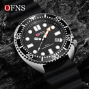 OFNS New Style Fashion 8033 Men's Quartz Watch Simple Fashion Waterproof Calendar Watch Casual Silicone Strap Watch Wristwatch