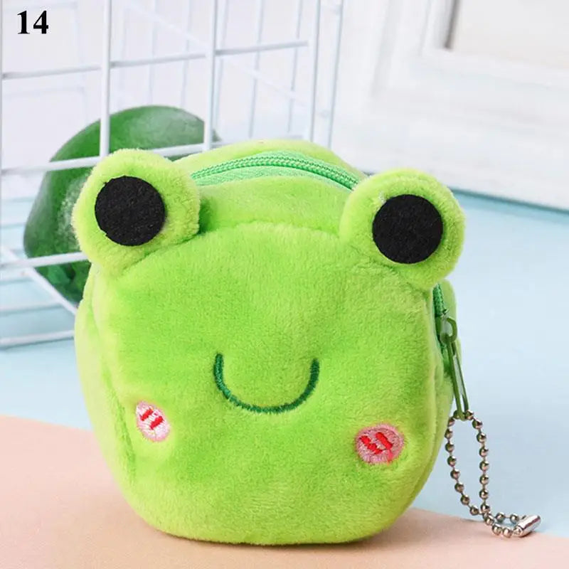 Cartoon Plush Animal Shape Mini Wallet Cute Pig Cat Sheep Wallets Creative Lovely Rabbit Plush Coin Purse Women Bag Accessories