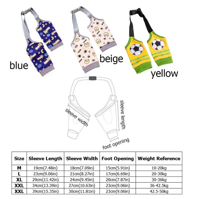 Cartoon Pet Recovery Sleeve Football/Star Pattern Soft Dog Elbow Brace Adjustable Elastic Strap Dog Front Legs Sleeve